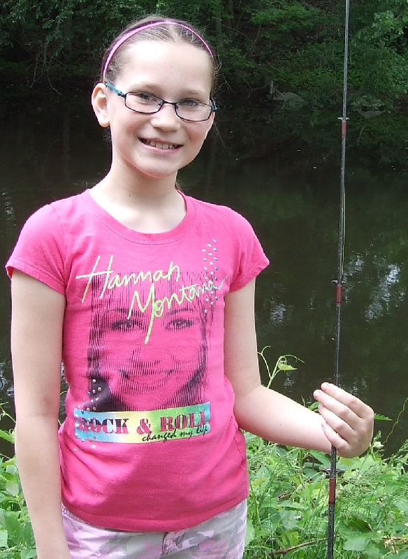 Girl fishing near Central Falls